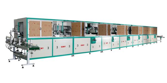 Máquina de serigrafía totalmente automática de 1-8 colores para cubos redondos de plástico 18 piezas/min