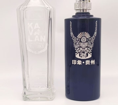 Máquina de serigrafía totalmente automática de 2400 piezas/hora para envases de botellas de vidrio con altura de 50-350 mm, baja inversión inicial