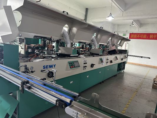 85pcs/min Botella de vidrio Multicolor Impresora de pantalla automática Equipo de metal de tipo lineal