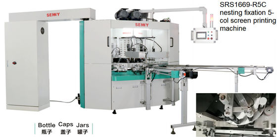 380V 60HZ 4 colores automático botella máquina de impresión de pantalla de servo control