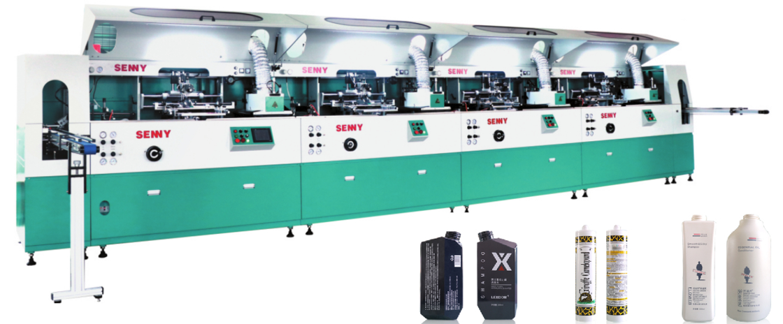 Servo Motor Driven 8 Color Flat Screen Printing Machine For Container 6000pcs/Hr